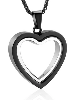 Elegant Electroplated Stainless Steel Heart Pendant – Black, Gold, Silver & Rose Gold