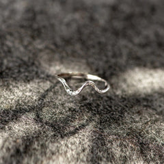Fashion Water Wave Adjustable Ring – Silver & Gold Electroplated Design