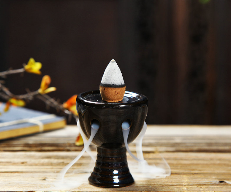Ceramic Lotus Column Incense Burner