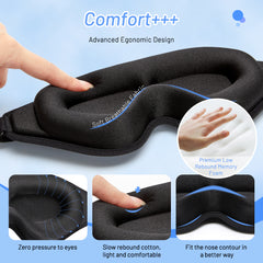 SerenityFit 3D Memory Foam Sleep Mask – Breathable, Pressure‑Free Design
