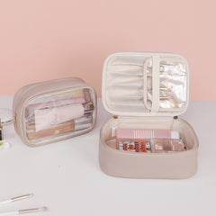 2pcs Waterproof PU Leather Travel Cosmetic Bags