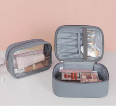 2pcs Waterproof PU Leather Travel Cosmetic Bags