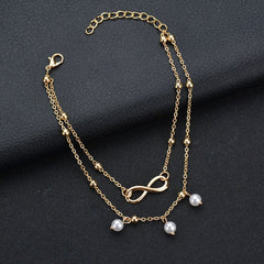 Retro‑Style Artificial Pearl Anklet