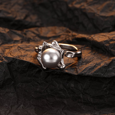 Whispering Shell Pearl Texture Ring