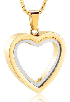 Elegant Electroplated Stainless Steel Heart Pendant – Black, Gold, Silver & Rose Gold