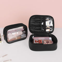 2pcs Waterproof PU Leather Travel Cosmetic Bags