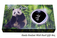 Panda pendant wish pearl gift box with panda design on packaging
