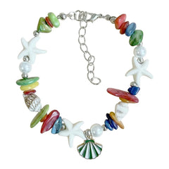 Ocean Sea Shell & Starfish Boho Bracelet