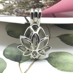 Lotus Flower Pearl Cage Pendant – 8mm Pearl Holder