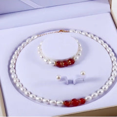 Freshwater Pearl Jewelry Gift Set – Necklace, Bracelet & Earrings