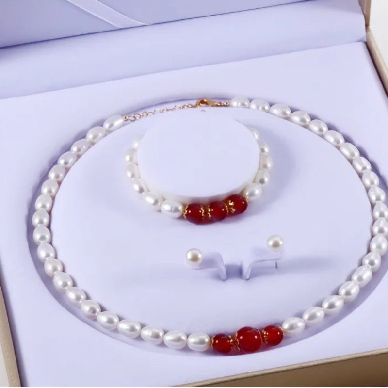 Freshwater Pearl Jewelry Gift Set – Necklace, Bracelet & Earrings