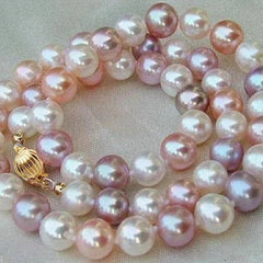 14K Gold Akoya Pearl Circle Necklace – Fine Round Classic Design