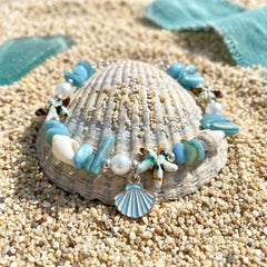 Ocean Sea Shell & Starfish Boho Bracelet