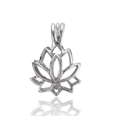 Lotus Flower Pearl Cage Pendant – 8mm Pearl Holder