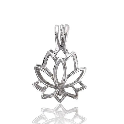 Lotus Flower Pearl Cage Pendant – 8mm Pearl Holder