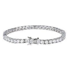 Silver diamond bracelet on a white background