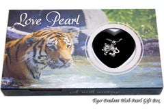 Tiger pendant with pearl gift box featuring a tiger on the packaging