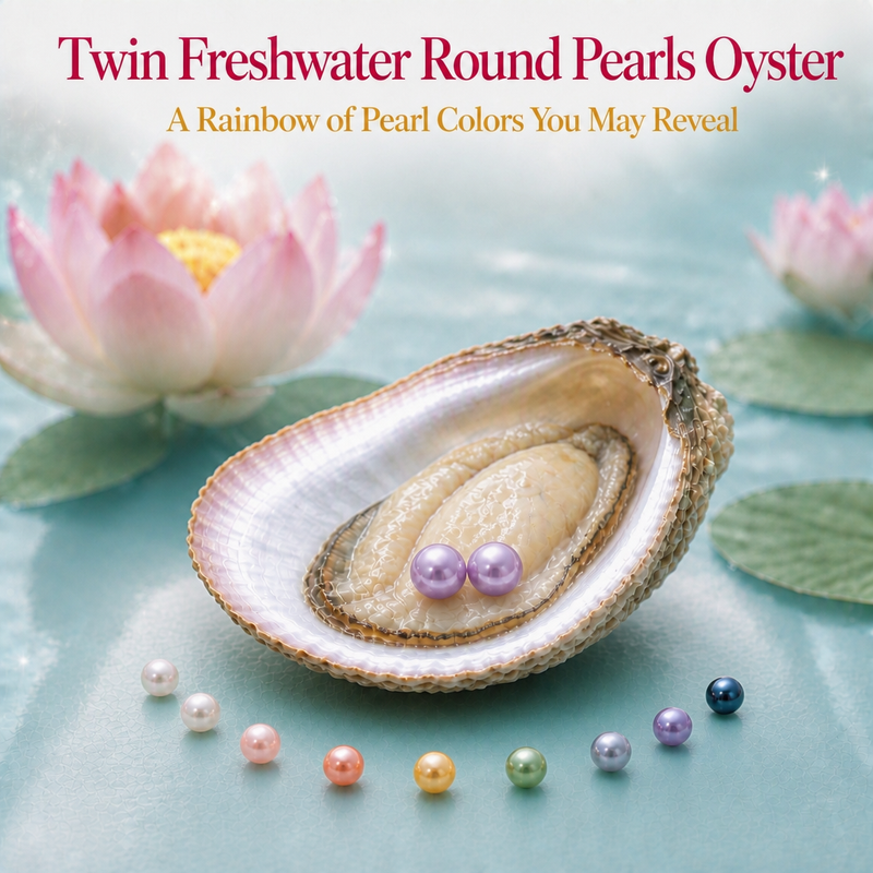 Twin Freshwater Round Pearls Oyster