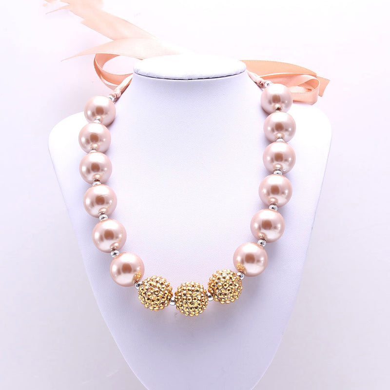 Golden Pearl Bandage Necklace for Kids