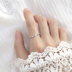 Sterling Silver Twisted Diamond Adjustable Ring
