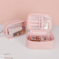 2pcs Waterproof PU Leather Travel Cosmetic Bags
