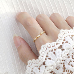 Sterling Silver Twisted Diamond Adjustable Ring